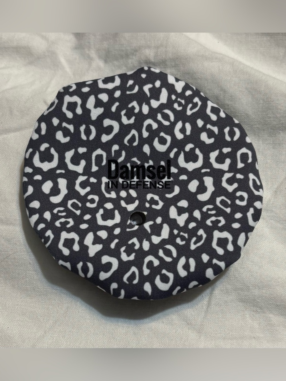 Damsel In Defense Grey & White Leopard Print Cover Up Cup Cover